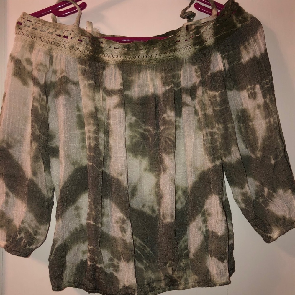 Olive Green Off the Shoulder Top